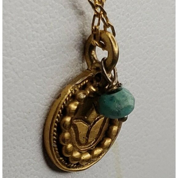 Necklace Gold Plated Satya Pendant 18" - Picture 10 of 12